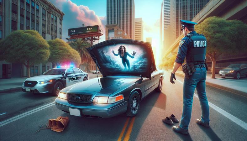 Cảnh sát dừng ôtô vi phạm nhưng bất ngờ không có tài xế!