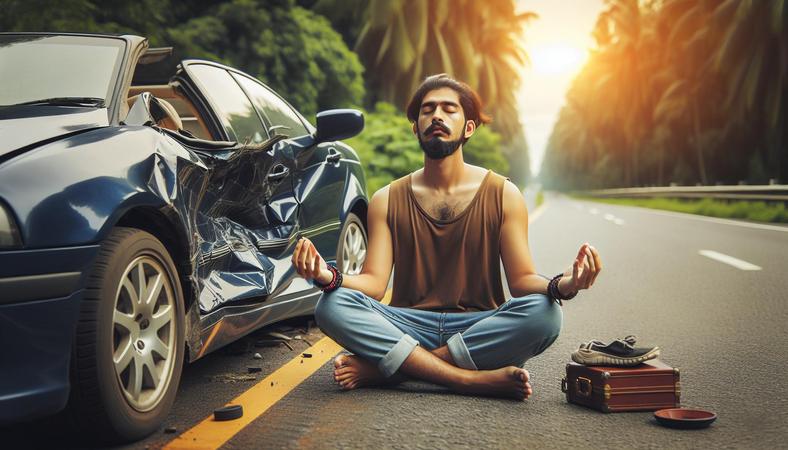 Tài xế thiền bên đường sau tai nạn: Nguyên nhân bất ngờ?