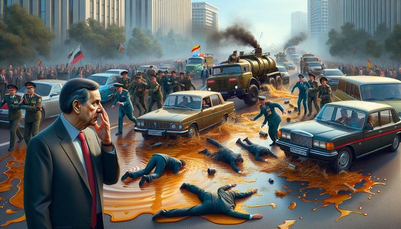 Thủ hiến bang gặp sự cố: Đoàn xe đổ dầu trộn nước gây xôn xao