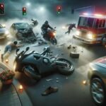 Xe máy lao vào xe khác ở vòng xuyến: Hậu quả khó lường!