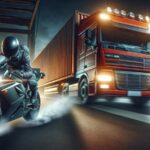 Xe máy phản ứng nhanh cứu mình khi container vượt đèn đỏ