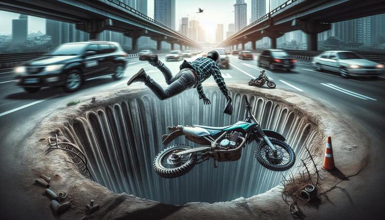 Người lái rơi vào ‘giếng tử thần’: Xe máy tự chạy suốt một giờ