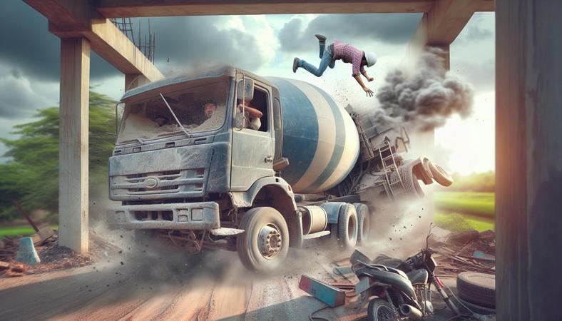 Tài xế nhảy khỏi xe trộn bê tông mất phanh: Câu chuyện bất ngờ