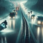 Cảnh báo nguy hiểm: Hai xe máy ngược chiều trên cao tốc mưa lớn