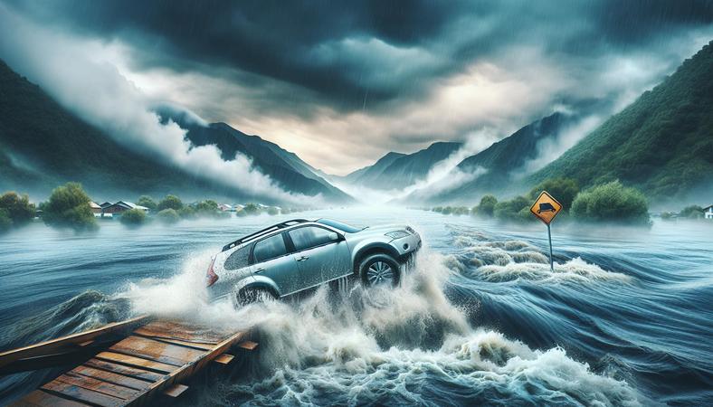 Ôtô bị lũ cuốn trôi: Câu chuyện cảnh báo tài xế vượt sông