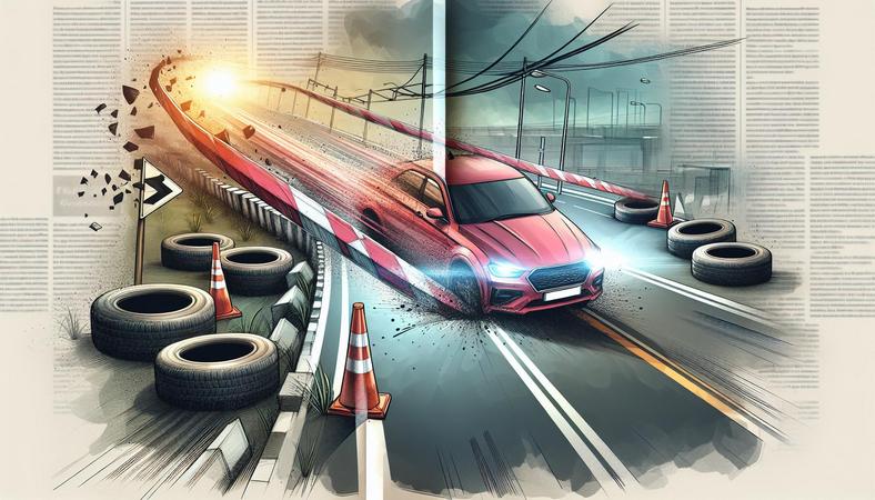 Ôtô khéo léo lách hai vật cản trên cao tốc chỉ trong chớp mắt