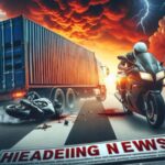 Xe máy đối đầu xe container: Cú sốc kinh hoàng trên đường!