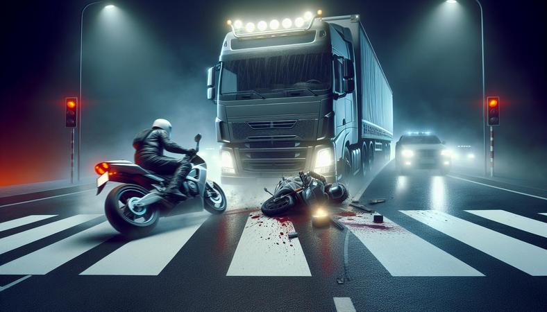 Cảnh báo tai nạn khi xe tải vào cua: Người đi xe máy gặp nguy hiểm